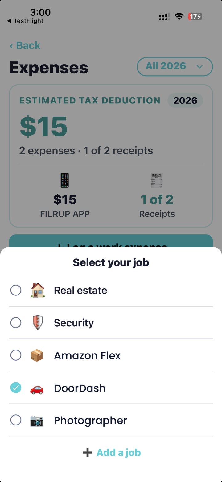 Select your job sheet with job list